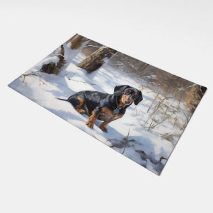 Dachshund Let It Snow Christmas Doormat