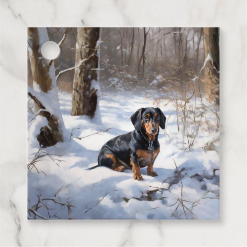 Dachshund Let It Snow Christmas Favor Tags