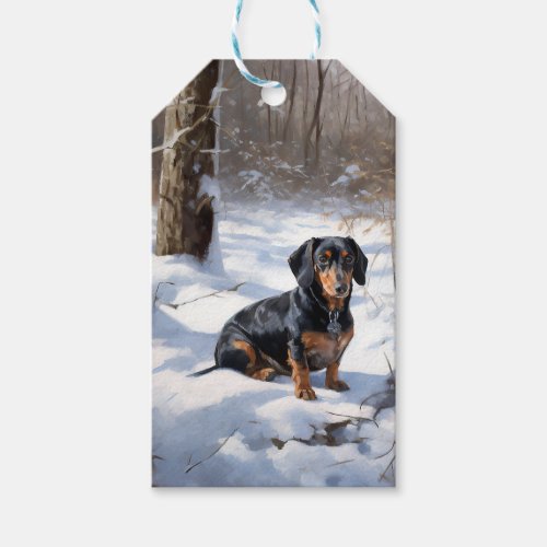Dachshund Let It Snow Christmas Gift Tags