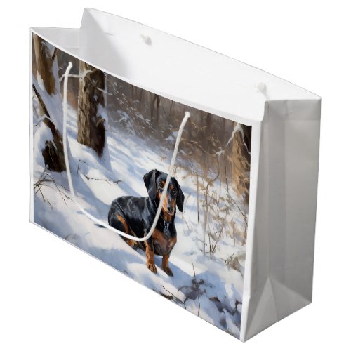 Dachshund Let It Snow Christmas Large Gift Bag