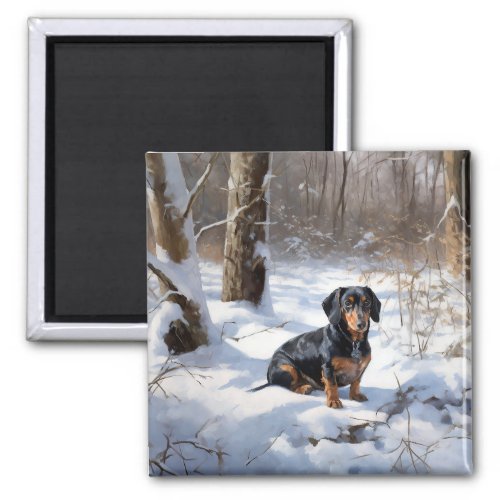 Dachshund Let It Snow Christmas Magnet