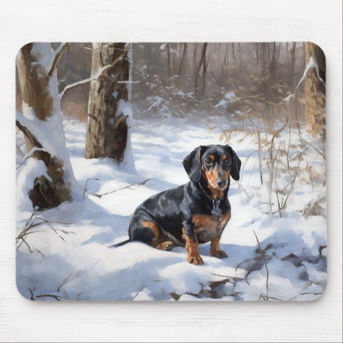 Dachshund Let It Snow Christmas Mouse Pad