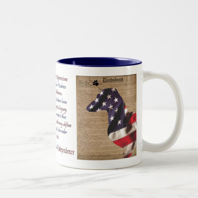 Dachshund Liberty Mug (Right)