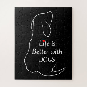 Dachshund Life Is Better With Dogs Quote Dog Owner Jigsaw Puzzle