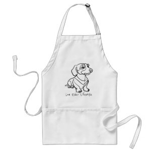 Dachshund Line Art - Low Rider Lifestyle Adult Apron