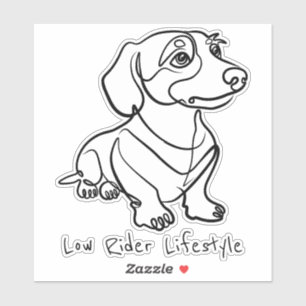 Dachshund Line Art - Low Rider Lifestyle Sticker