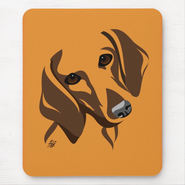 Dachshund Line Portrait Mouse Pad (Front)
