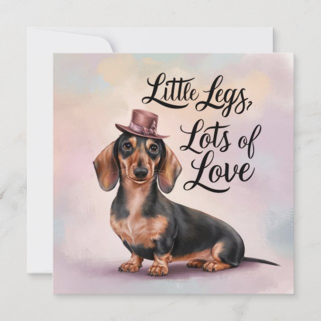 Dachshund Little Legs Lots of Love Holiday Card (Front)
