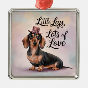 Dachshund Little Legs Lots of Love Metal Ornament