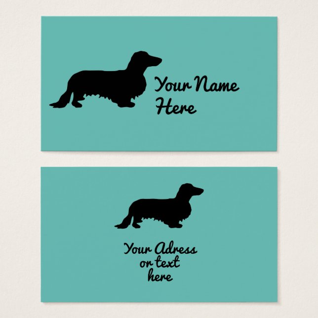 Dachshund Long Hair - Silhouette 1 (Front & Back)