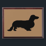 Dachshund Long Hair - Silhouette 1 Award Plaque<br><div class="desc">Pretty Animal Graphic Design by EDDA Fröhlich / EDDArt | This Dog Silhouette Image is a must have for Dachshund / Lowrider / Wiener Lovers! | You miss other colors or products with this design? Feel free to contact me: contact@eddart.de or have a look here: www.zazzle.com/store/eddartshop or here: www.art-shopping.net |...</div>