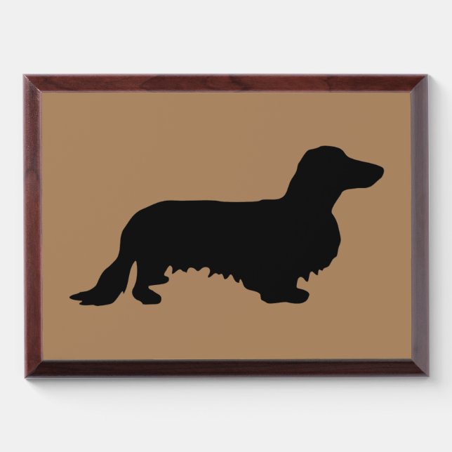 Dachshund Long Hair - Silhouette 1 Award Plaque (Horizontal)