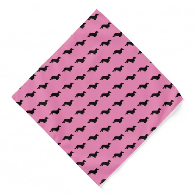 Dachshund Long Hair - Silhouette 1 Bandana (Front)