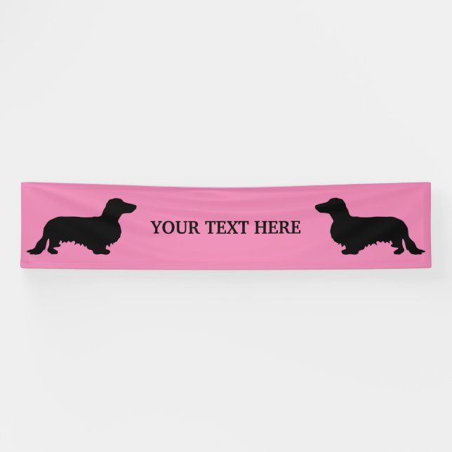 Dachshund Long Hair - Silhouette 1 Banner (Horizontal)