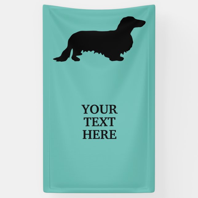 Dachshund Long Hair - Silhouette 1 Banner (Vertical)