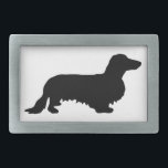Dachshund Long Hair - Silhouette 1 Belt Buckle<br><div class="desc">Pretty Animal Graphic Design by EDDA Fröhlich / EDDArt | This Dog Silhouette Image is a must have for Dachshund / Lowrider / Wiener Lovers! | You miss other colors or products with this design? Feel free to contact me: contact@eddart.de or have a look here: www.zazzle.com/store/eddartshop or here: www.art-shopping.net |...</div>