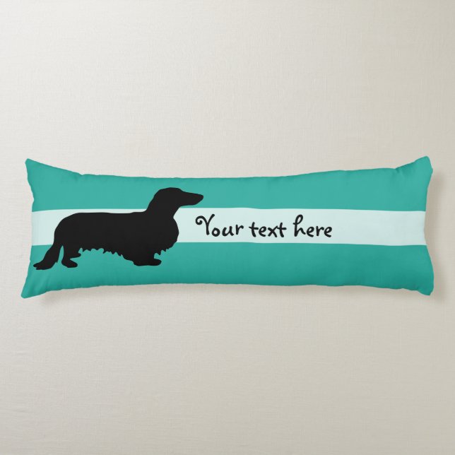 Dachshund Long Hair - Silhouette 1 Body Pillow (Front)
