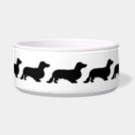 Dachshund Long Hair - Silhouette 1 Bowl<br><div class="desc">Pretty Animal Graphic Design by EDDA Fröhlich / EDDArt | This Dog Silhouette Image is a must have for Dachshund / Lowrider / Wiener Lovers! | You miss other colors or products with this design? Feel free to contact me: contact@eddart.de or have a look here: www.zazzle.com/store/eddartshop or here: www.art-shopping.net |...</div>