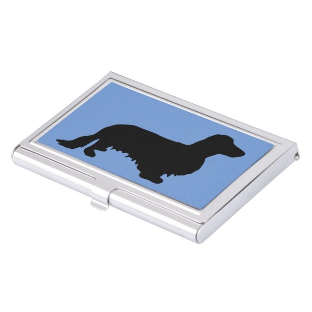 Dachshund Long Hair - Silhouette 1 Business Card Case (Front)