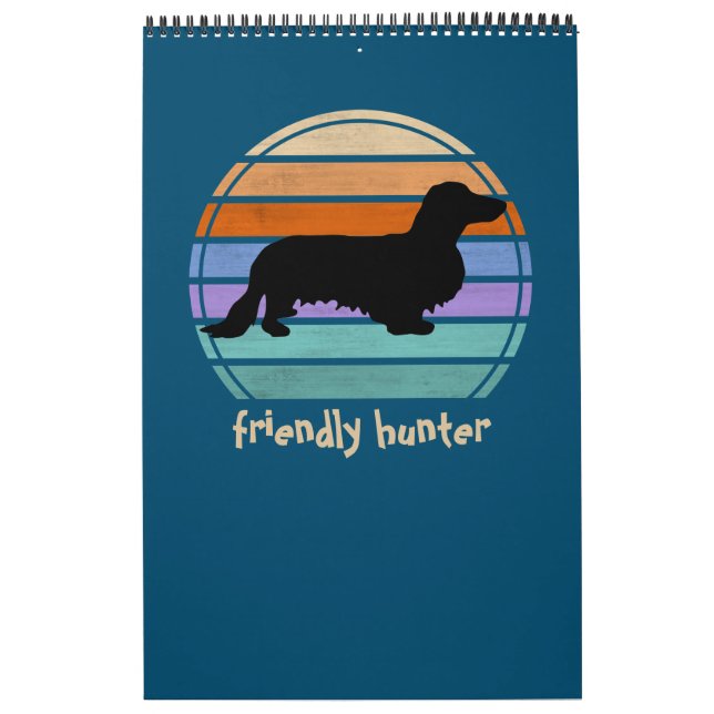 Dachshund Long Hair - Silhouette 1 Calendar (Cover)