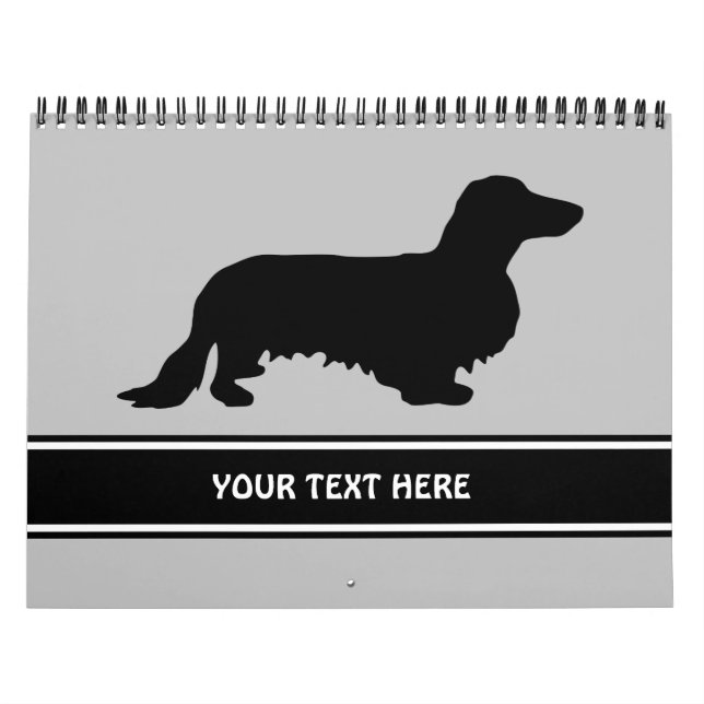 Dachshund Long Hair - Silhouette 1 Calendar (Cover)
