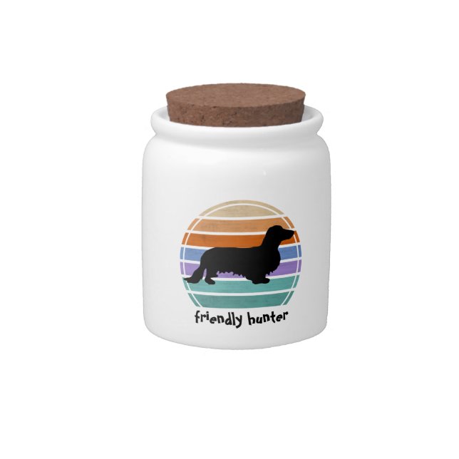 Dachshund Long Hair - Silhouette 1 Candy Jar (Front)
