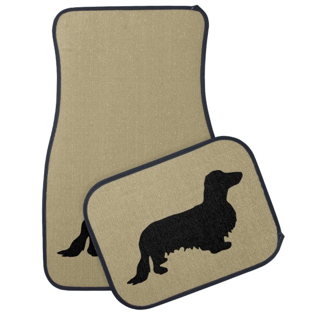 Dachshund Long Hair - Silhouette 1 Car Floor Mat (Set)