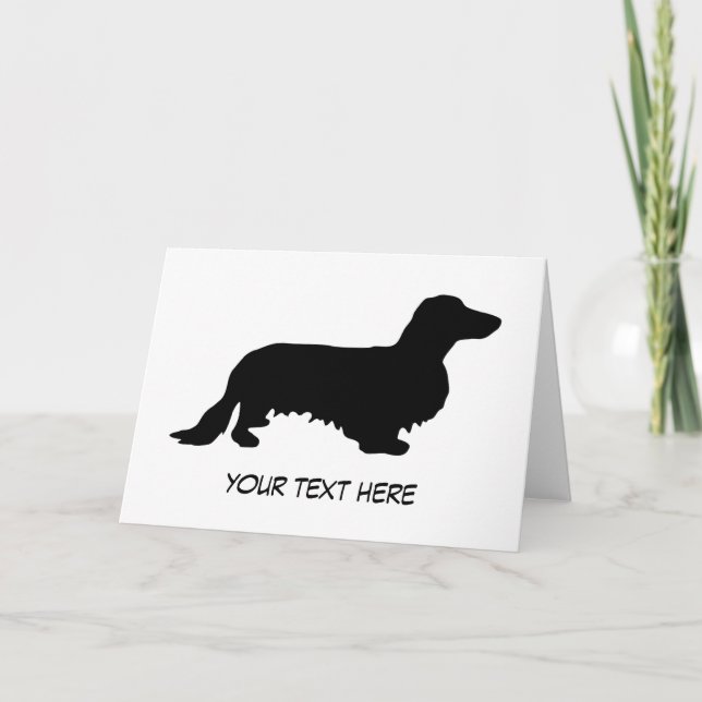 Dachshund Long Hair - Silhouette 1 Card (Front)