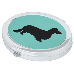Dachshund Long Hair - Silhouette 1 Compact Mirror