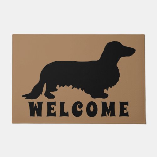 Dachshund Long Hair _ Silhouette 1 Doormat