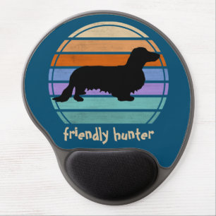 Dachshund Long Hair - Silhouette 1 Gel Mouse Pad