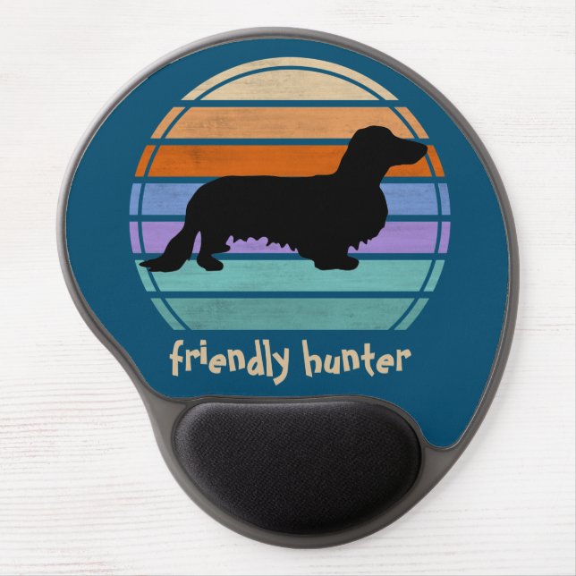 Dachshund Long Hair - Silhouette 1 Gel Mouse Pad (Front)