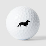 Dachshund Long Hair - Silhouette 1 Golf Balls