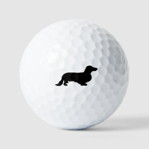 Dachshund Long Hair - Silhouette 1 Golf Balls