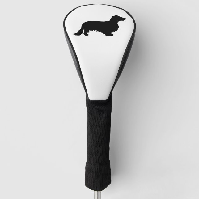 Dachshund Long Hair - Silhouette 1 Golf Head Cover (Front)