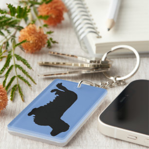 Dachshund Long Hair - Silhouette 1 Keychain