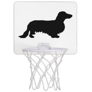 Dachshund Long Hair - Silhouette 1 Mini Basketball Hoop