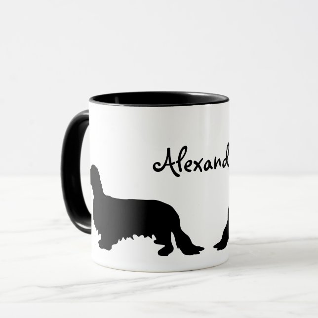 Dachshund Long Hair - Silhouette 1 Mug (Front Left)