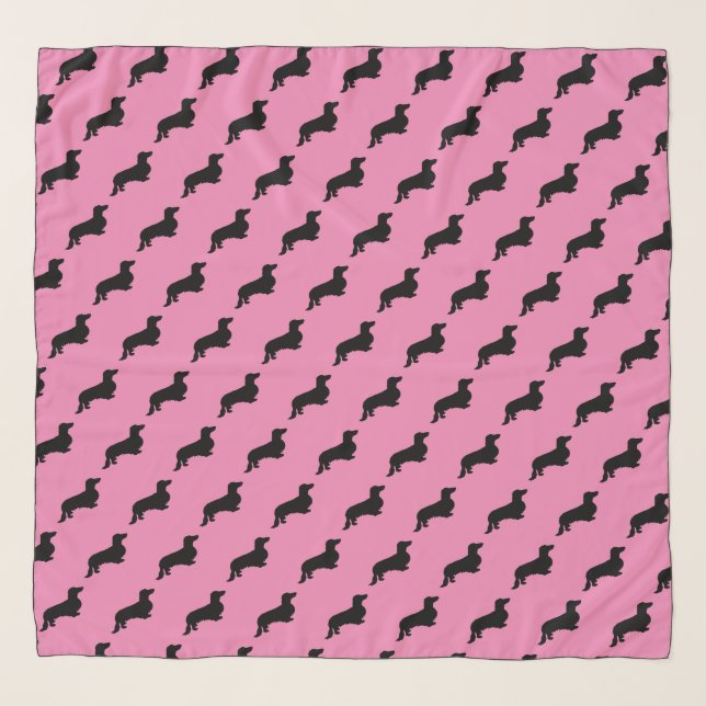 Dachshund Long Hair - Silhouette 1 Scarf (Front)