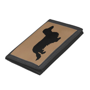 Dachshund Long Hair - Silhouette 1 Tri-fold Wallet