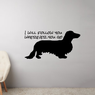 Dachshund Long Hair - Silhouette 1 Wall Decal