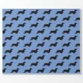 Dachshund Long Hair - Silhouette 1 Wrapping Paper (Flat)