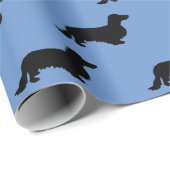 Dachshund Long Hair - Silhouette 1 Wrapping Paper (Roll Corner)
