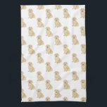 Dachshund (Long Haired, Cream Fawn Tan) Kitchen Towel<br><div class="desc">I love this sweet pattern of a long haired fawn tan cream dachshund dog watercolor illustration because it's classic enough to serve as a neutral, yet pops as a stand alone piece! It's the perfect addition to any family room, nursery, office, or even the man cave! For the sweetest gifts,...</div>