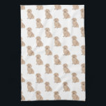 Dachshund (Long Haired, Red) Kitchen Towel<br><div class="desc">I love this sweet pattern of a red long haired english dachshund dog watercolor illustration because it's classic enough to serve as a neutral, yet pops as a stand alone piece! It's the perfect addition to any family room, nursery, office, or even the man cave! For the sweetest gifts, add...</div>