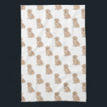 Dachshund (Long Haired, Red) Kitchen Towel<br><div class="desc">I love this sweet pattern of a red long haired english dachshund dog watercolor illustration because it's classic enough to serve as a neutral, yet pops as a stand alone piece! It's the perfect addition to any family room, nursery, office, or even the man cave! For the sweetest gifts, add...</div>