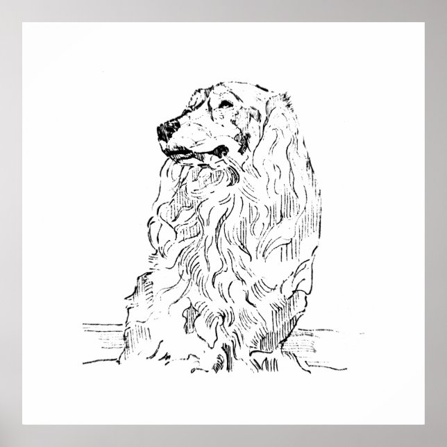 Dachshund – Long Haired Sausage Dog Poster (Front)