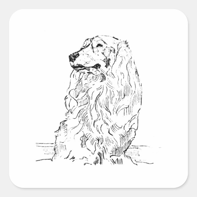 Dachshund – Long Haired Sausage Dog Square Sticker (Front)
