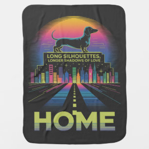 Dachshund Long Silhouettes, Longer Shadows Of Love Baby Blanket
