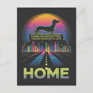Dachshund Long Silhouettes, Longer Shadows Of Love Holiday Postcard
